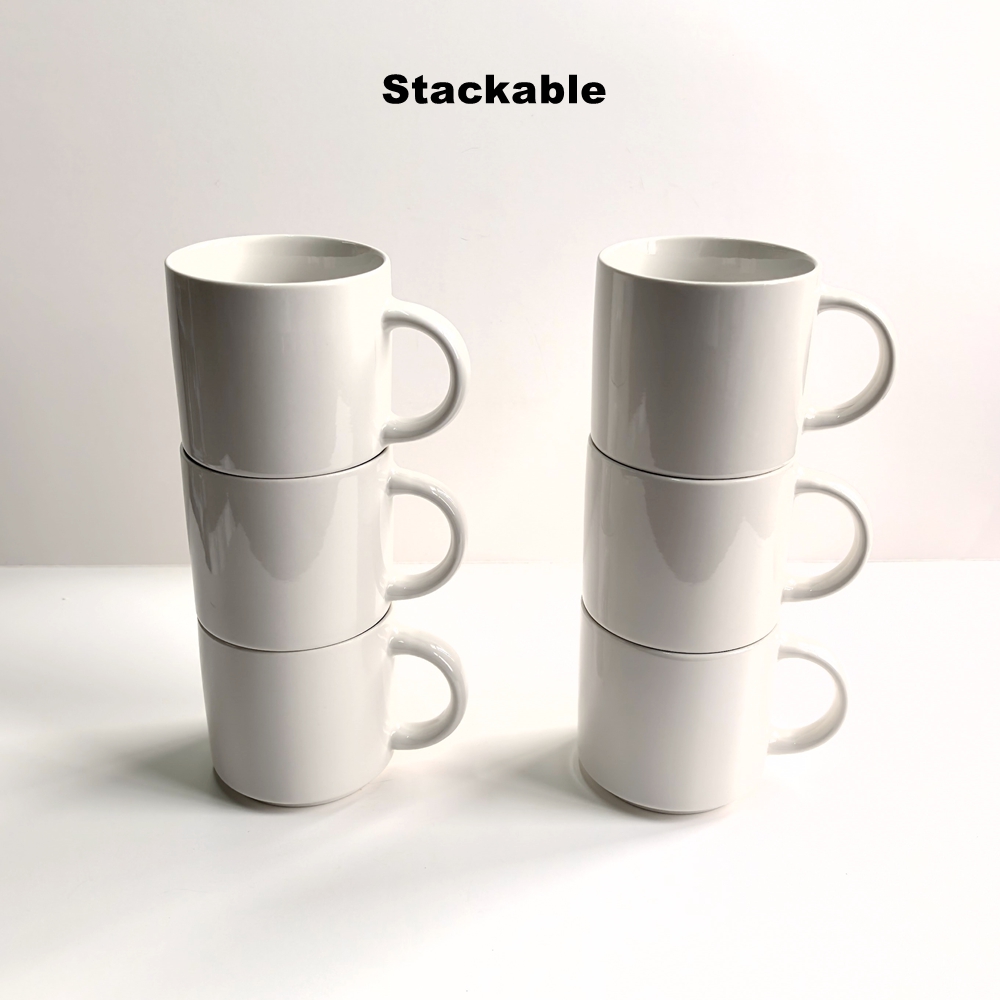 Sublimation Mug White - ReadStar 6-teiliges Stapelbares Reinweißes Keramik Kaffee-